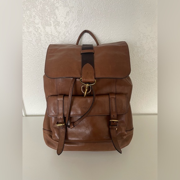 Coach Bleecker Backpack - Brown Leather - Picture 1 of 8